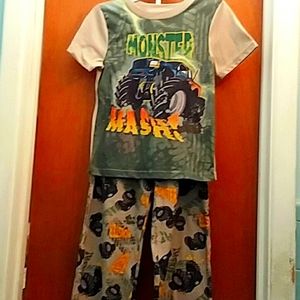 Boys Monster Truck Flannel Pajamas Size 8